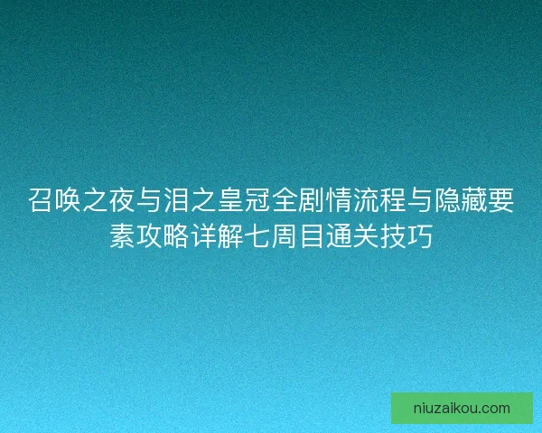 召唤之夜与泪之皇冠全剧情流程与隐藏要素攻略详解七周目通关技巧