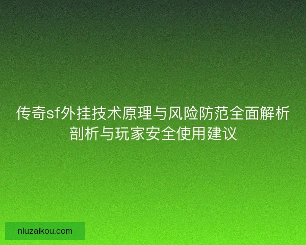 传奇sf外挂技术原理与风险防范全面解析剖析与玩家安全使用建议 传奇sf外挂技术原理与风险防范全面解析剖析与玩家安全使用建议