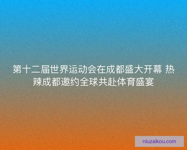 第十二届世界运动会在成都盛大开幕 热辣成都邀约全球共赴体育盛宴 第十二届世界运动会在成都盛大开幕 热辣成都邀约全球共赴体育盛宴