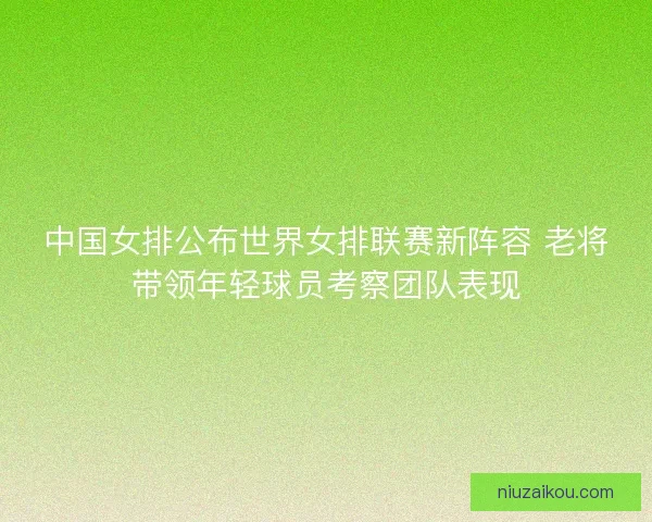 中国女排公布世界女排联赛新阵容 老将带领年轻球员考察团队表现